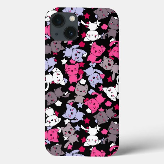 Pattern with cute kawaii doodcats 3 Case-Mate iPhone hülle (Rückseite)