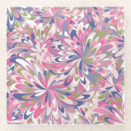 Pattern with fancy pink flowers glasuntersetzer