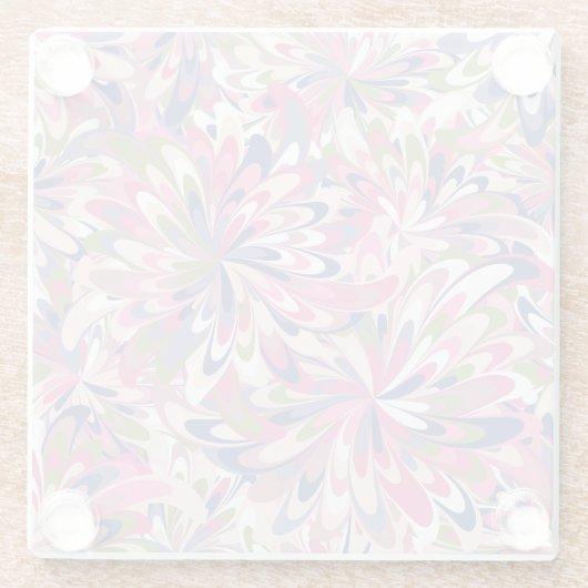 Pattern with fancy pink flowers glasuntersetzer (Rückseite)