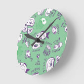 Pattern with Food Runde Wanduhr (Winkel)
