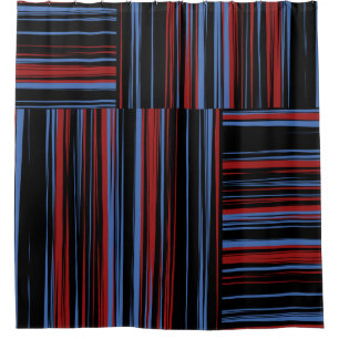 Pattern with horizontal and vertical colored bands duschvorhang