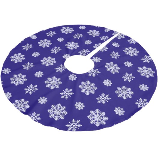 Pattern With large snowflakes Polyester Weihnachtsbaumdecke (Schrägansicht)