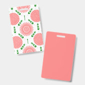  pattern with pink flowers   ausweis (Vorder- & Rückseite)