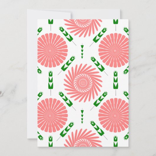  pattern with pink flowers   einladung (Vorderseite)