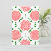  pattern with pink flowers   einladung (Stehend Vorderseite)