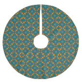 Pattern With teal,green, orange Polyester Weihnachtsbaumdecke (Vorderseite)
