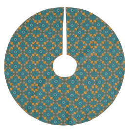 Pattern With teal,green, orange Polyester Weihnachtsbaumdecke