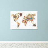 Pattern World Map Leinwanddruck (Insitu (Holzboden))