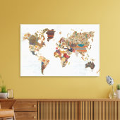 Pattern World Map Leinwanddruck (Insitu (Wohnzimmer))