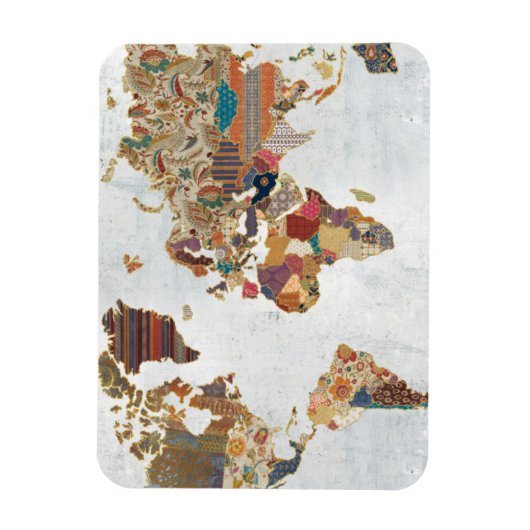 Pattern World Map Magnet (Vertikal)