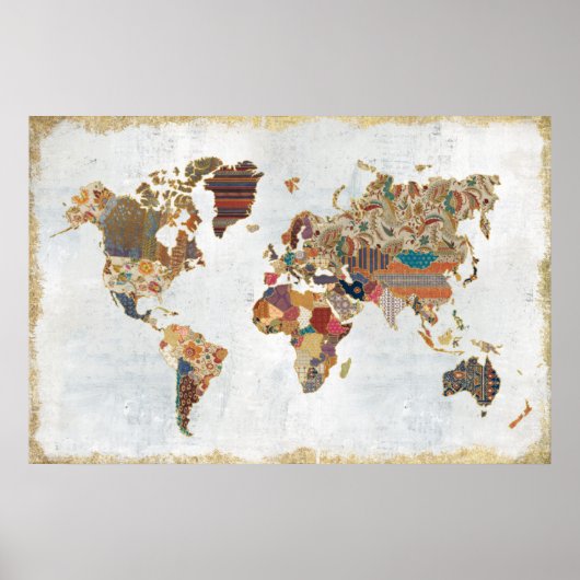 Pattern World Map Poster (Vorne)