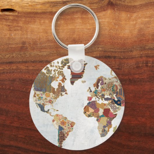 Pattern World Map Schlüsselanhänger (Vorderseite)