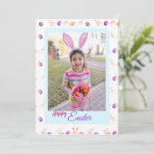 Patterne Osterferienkarte Foto Dankeskarte (Stehend Vorderseite)