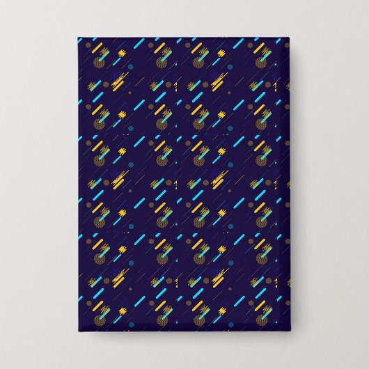 Patterned canvas and clock with a colorful  button (Vorderseite)