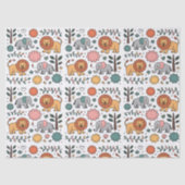 Patterned design with playful lions, elephants seidenpapier (Vorderseite)