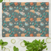 Patterned fabric with whimsical foxes Towel Geschirrtuch (Gefaltet)