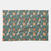 Patterned fabric with whimsical foxes Towel Geschirrtuch (Horizontal)