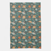 Patterned fabric with whimsical foxes Towel Geschirrtuch (Vertikal)