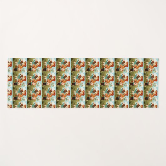 Patterned image of cartoon characters in a forest  yogamatte (Vorderseite (Horizontal))