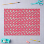 Patterned Silver-Grey Foliage on Bright Pink Red Seidenpapier (Basteln)