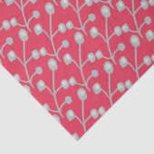 Patterned Silver-Grey Foliage on Bright Pink Red Seidenpapier (Detail)