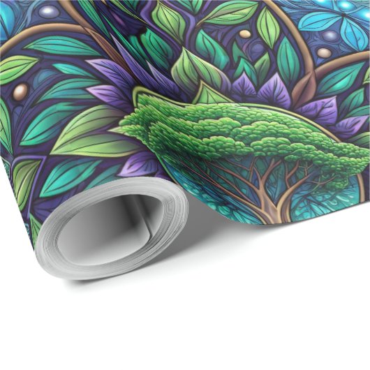 Patterned wrapping paper with vibrant green geschenkpapier (Rolleneckpunkt)