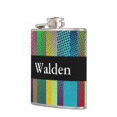 Patternfarbene Streifen + Ihre Ideen Flachmann (Links)