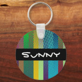 Patternfarbene Streifen + Ihre Ideen Schlüsselanhänger (Vorderseite)