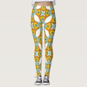 Patterngrün Leggings (Vorderseite)