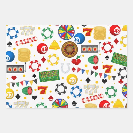 Patternpapier für Casino Cards Geschenkpapier Set (Vorderseite)