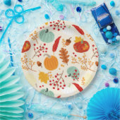 Patternpapier für Herbst-Pumpkins und Blätter Pappteller (Party)