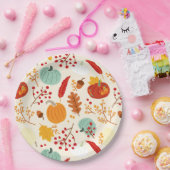 Patternpapier für Herbst-Pumpkins und Blätter Pappteller (Party)