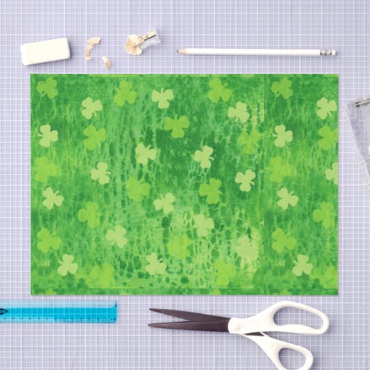 Patternpapier zum St. Patrick's Day Kleeblatt Seidenpapier (Handwerk)