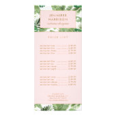 Patternrackkarte für tropische Blätter Werbekarte (Vorne)