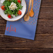 Patternrot-gelbe Mini-Wildblume Geschirrtuch