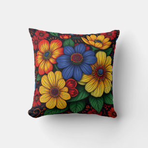 Patterns der afrikanischen Stammesflora Kissen