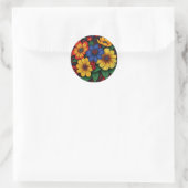 Patterns der afrikanischen Stammesflora Runder Aufkleber (Tasche)