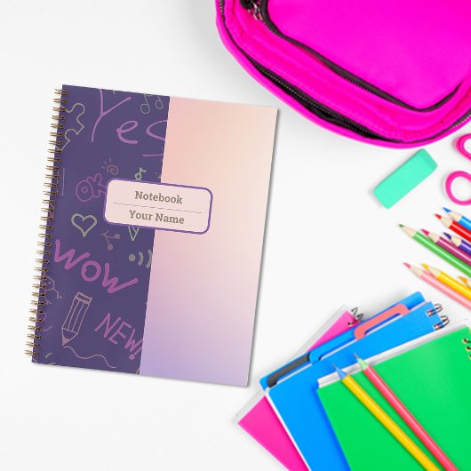 Patterns lila Tools Notebook Notizblock
