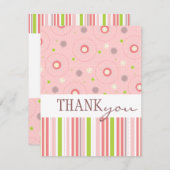 Patterns of Fun Twin Girl Baby Shower Vielen Dank Dankeskarte (Vorne/Hinten)