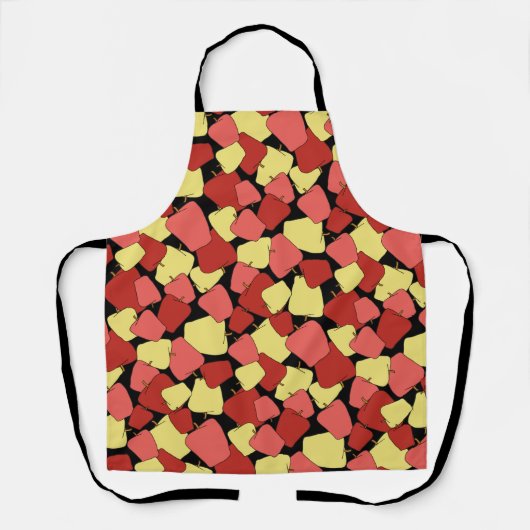 Patternschildkröte mit roten und gelben Äpfeln Schürze (Vorderseite)