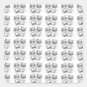 Patternschildkröte Quadratischer Aufkleber (Vorderseite)