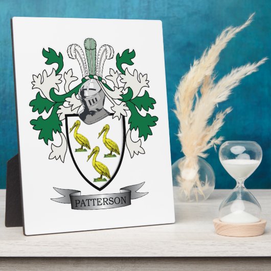 Patterson Family Crest Coat of Arms Fotoplatte (Seite)