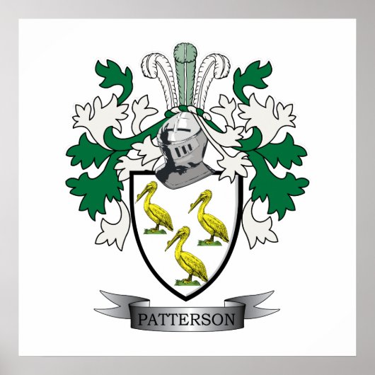 Patterson Family Crest Coat of Arms Poster (Vorne)