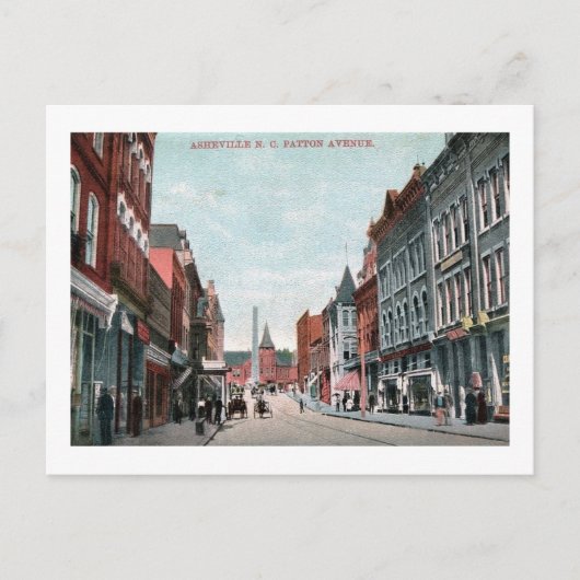 Patton Ave., Asheville, North Carolina Vintag Postkarte (Vorderseite)