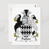 Patton Familienwappen Postkarte (Vorne/Hinten)