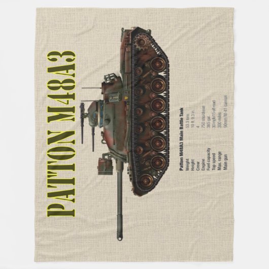 PATTON M48A3 TANK FLEECEDECKE (Vorderseite)