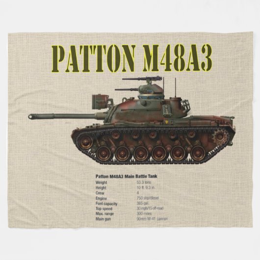 PATTON M48A3 TANK FLEECEDECKE (Vorderseite (Horizontal))