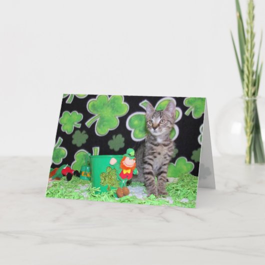 Patton the St. Patrick's Day Cat Grußkarte Karte (Vorderseite)
