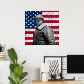 Patton und die amerikanische Flagge — Grenze Poster (Heimbüro)