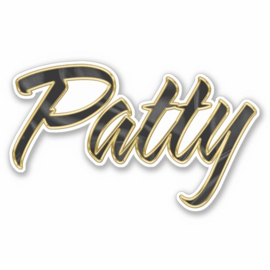 Patty black gold Lettering Aufkleber Sticker (Vorderseite)